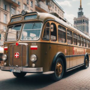 Autobus - autokar - ogórek z czasów PRL - zwiedzanie Warszawy na Twoim evencie