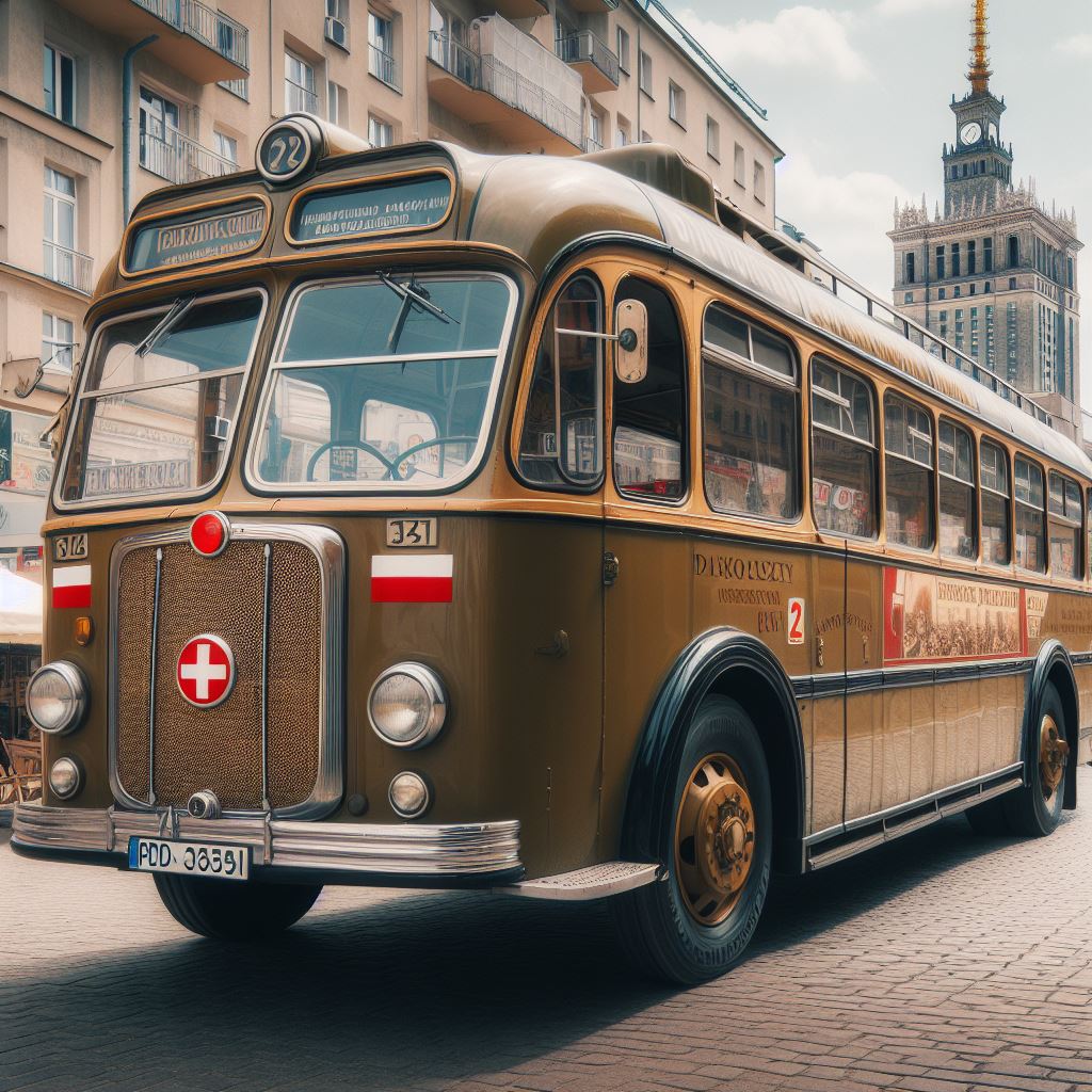 Autobus - autokar - ogórek z czasów PRL - zwiedzanie Warszawy na Twoim evencie