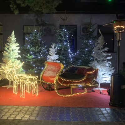 Sanie świętego Mikołaja, dekoracje świąteczne, choinki, wynajem, Warszawa